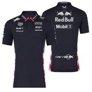 Red Bull Racing F1 2024 Mens America USA Race Team Polo Kaos Polo Pria