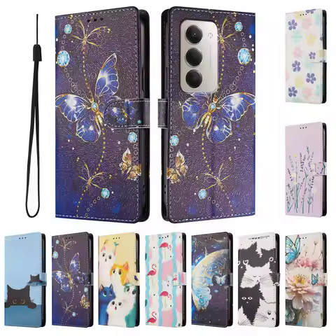For Redmi 15 15C 4G 5G Case Painted Flip Wallet Magnetic Protection Phone Case for Xiaomi Redmi 15 1