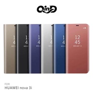QinD HUAWEI nova 3i See-Through Leather Case Mirror Electroplating
