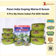 INDIAN POT COLOR EAR POT MALAYSIA 8IN1 THICK STAINLESS PASTEL POT/ SET 8 PCS COOKING POT/ WITH LID