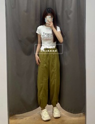 UNIQLO Umiqio/u เอวยืดหยุ่นสบายใส่อยู่บ้านหลากหลายขาแน่นใส่ทำงานร่มชูชีพ469895