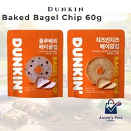 [Dunkin] Baked Bagel Chips 60g | Crunchy Sliced Bagel Snack | Blueberry & Cheese