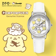 ZGO x Sanrio PomPomPurin Female Student Watch Scratch-resistant Mirror Comfortable Strap Waterproof 