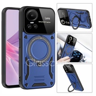 For Oppo Reno 10 Pro Casing For Oppo Reno 10 Pro Plus 10Pro Reno10 Reno10Pro 5G 2023 Metal Armor Ring Phone Case Bracket Camera Lens Protection Shockproof Hard Casing Back Cover