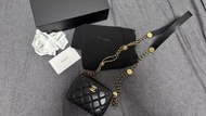 Chanel Gold Coin Chain Black Zip Case Bag 金幣鏈