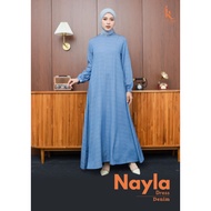Gamis IniKami Nayla Series Dress Sage-Denim/ Gamis Dress InInKami Latest
