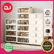 【Shipping Promo】【DJ】 60/80cm (1/4/5/6 Layers) 2 Doors Multipurpose Foldable Stackable Storage Cabine