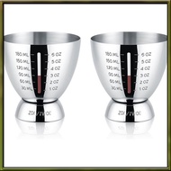 Pack of 2 Stainless Steel Cocktail Measuring Jiggers for Bartending 1 Oz to 6 Oz Graduated Markings 
