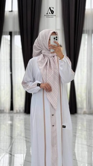 Anjani Store Terbaru Dress Etnic Motif Premium/ Gamis Twill Uniqlo Busui