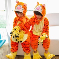 Kids Girls Boys Tiger Unicorn Kigurumi Animal Cosplay Costume Onesie Flannel Pajamas Sleepwear