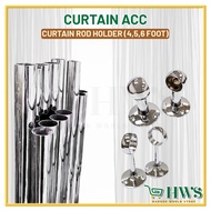 HWS PEMEGANG BESI LANGSIR ROUND ROD ROUND TUBE ROUND BAR CURTAIN BAR HOLDER CURTAIN ROD HOLDER 4,5,6