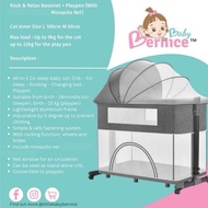 Rock & Relax Bassinet + Playpen (With Mosquito Net)