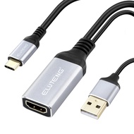 ELUTENG HDMI Female to USB C Male Adapter 4K@60Hz Portable HDMI Input to Type C Output Converter Cab