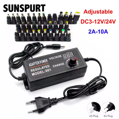 Adjustable AC To DC Power Supply 3V 5V 6V 9V 12V 15V 18V 24V 1A 2A 5A Power Supply Adapter Universal