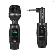 Wireless Transmitter and Receiver UHF Wireless Guitar Transmitter Receiver with Microphone for Dynamic Microphone Audio Mixer Electric Guitar Bass Wireless Microphone System 40Hz-2