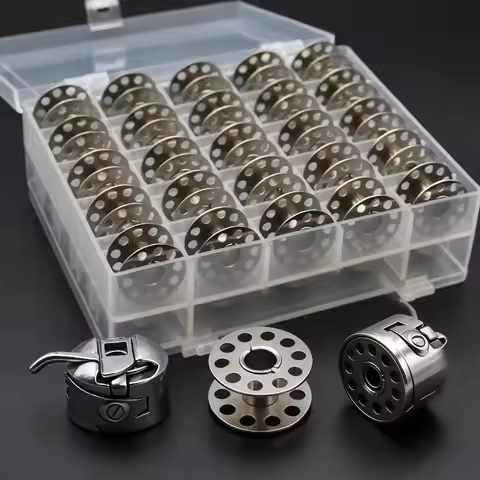 Metal Bobbins and Bobbin Case for Brother Janome Singer Household Sewing Machine Replacement Sewing 