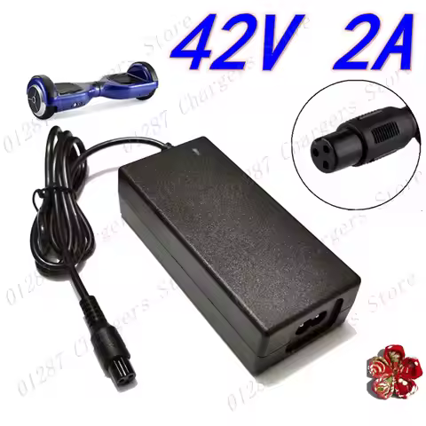 42V 2A Universal Battery Charger, UK/EU/US/AU Plug,100-240VAC Power Supply for Self Balancing Scoote