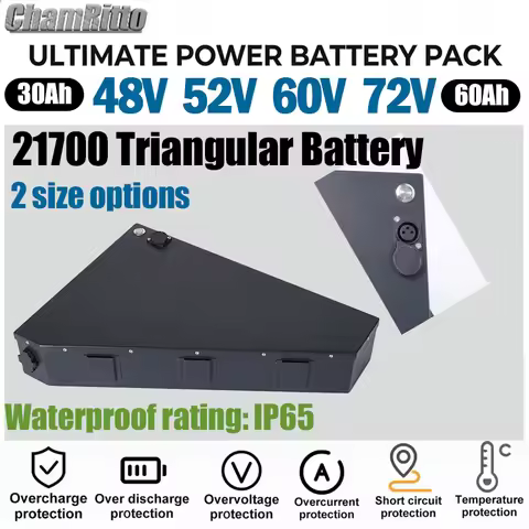 52V 48V 36V 60v 72v Triangle 21700 Cell 20AH 24ah 30AH 35ah 40AH Huge Capacity 3000W 50Ah60ah Ebike 