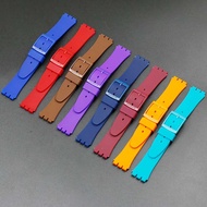 Watch Accessories Suitable for Swatch Swatch Silicone Strap 17 Mm19mm Pin Buckle Suob704gb274 Men and Women