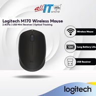 Logitech M170 Wireless Mouse | 2.4 GHz with USB Mini Receiver | Optical Tracking - Black (910-004658