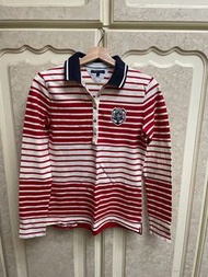 （二手）Tommy Hilfiger 紅白條紋Polo衫 M號 高爾夫球衣