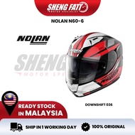 NOLAN N60-6 Downshift 036 Full Face Helmet Motor Visor Topi Keledar Keselamatan Full Face Original S