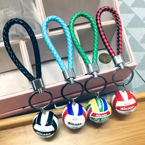 Mini Sport Beach Volleyball PVC Keychain Key Chains Chain Ring Football Beach Ball Key Ring Gifts Me