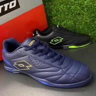 LOTTO Elito F1430 Futsal Shoes | Kasut Futsal (Black-Green | Navy) 100% Original - Ready Stock
