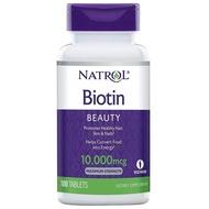 Natrol, Biotin, Maximum Strength, 10,000 mcg, 100 Tablets