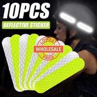 [Wholesale Price]10Pcs High Quality Helmet Warning Reflective Sticker / Waterproof Anti-Collision Helmet Sticker / Night Highlight Helmet Reflective Warning Paster /