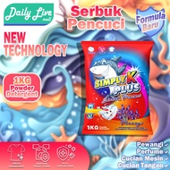 SIMPLY K PLUS Pewangi detergent powder sabun dobi malaya Aroma Flora 1kg laundry EXCELLENT washing p