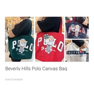 Beverly Hills Polo Club Buddy Bear Canvas Tote Bag