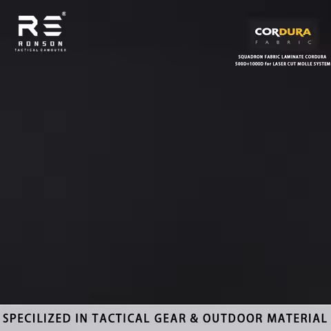 Black 500D+1000D Squadron Durable Cordura Laminated Combined Fabric Tactical Laminated Laser Cutted 