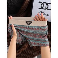 Pure Cotton Women's Underwear - Ethnic Retro Mid-Waist Pant