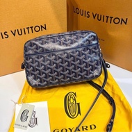 「JL精品代購」95新 Goyard cap-vert老花深藍色相機包