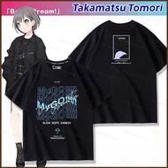 squar1 BanG Dream Its MyGO Takamatsu Tomori Cosplay cloth 3D summer T-shirt Anime Short Sleeve Top