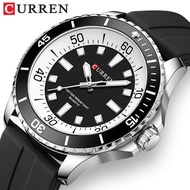 CURREN Original Fashion Mens Watches Top Brand Luxury Men Rubber Strap Quartz Sport Watch For Men Ca