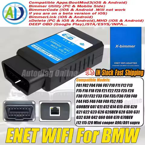 ENET WIFI for BMW ICOM F/G Series Ethernet Coding Connector Adapter for BimmerCode,Bootmod3,xDelete,