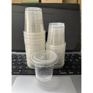 Set of 50 60ml PLASTIC CUP with or without lid. Used to store soy sauce to eat spring rolls, milk te