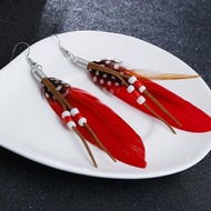 Anting Bulu Gantung Vintage Boho Bohemian Panjang Etnik Fashion Aksesoris Wanita