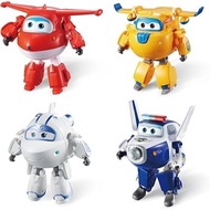 Super Wings Transformable Toys 4-Pack 5" Action Figure Tobot, 2 in 1 Rescue Bots Airplane Robot