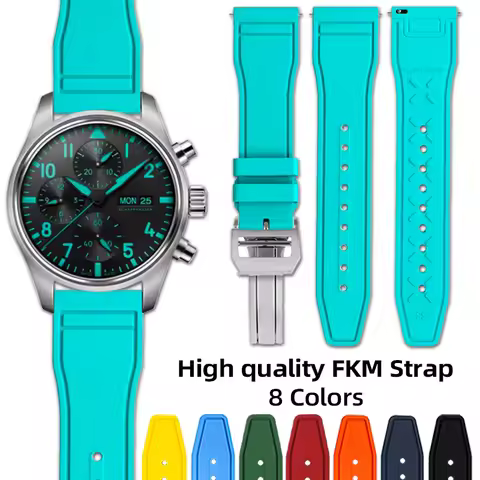 High-quality fluorine rubber straps for IWC Pilot's watch band AMG Mark 18 P7 Portofino quick-releas
