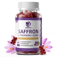 Lukaree Saffron L-Tyrosine Gaba Gummies Mood Focus Calm Vision 60 Capsules Dietary Supplement