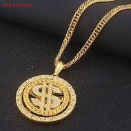 [Thevatipoem] Big Rotatable US Dollar Money Sign Pendant Necklace Men Rapper Hip Hop HOT