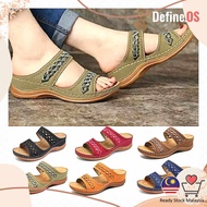 Sandal perempuan Women sandal Wedge Slipper Casual perempuan SD-4014 Roman Retro sandals anti slip L