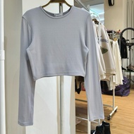 ** 32wardrobe Banniang-Must Wrapped Color Inner Brushed Short Top 975a