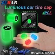 4Pcs BMW Luminous Car Tire Valve Caps Automotive Motorcycle Bicycle Bike Noctilucent Tire Cap for BM