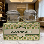 IKEA GIFT SET Glass Container Set of 2 Balang Kuih Raya Ikea