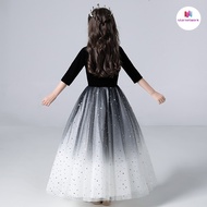 Girl Princess Dress 2026 Girl Performance Evening Dress Big Kids Children Host Performance Piano Per
