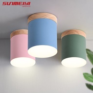 SUNMEIYI Macarons Downlights LED Ceiling Lights Wood PVC Iron For Corridor Balcony Bedroom Kitchen Aisle Cloakroom Stairs Entrance Living Room